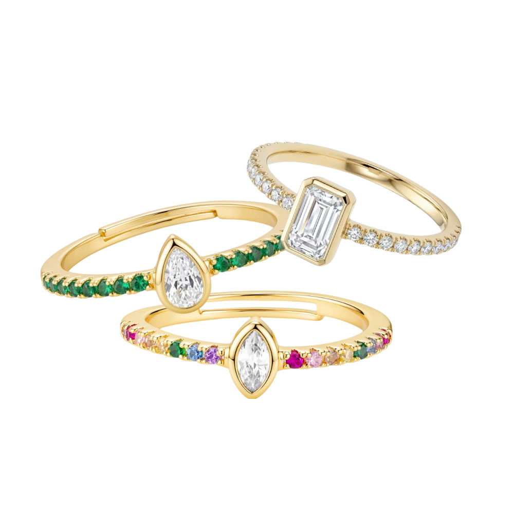 RAINBOW TRIO RING