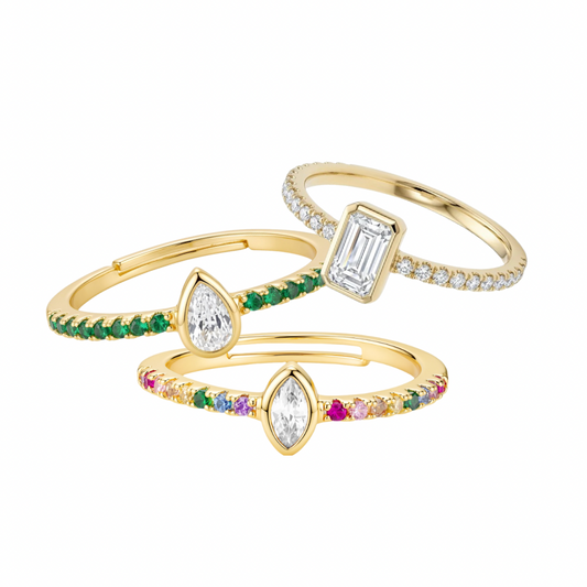 RAINBOW TRIO RING