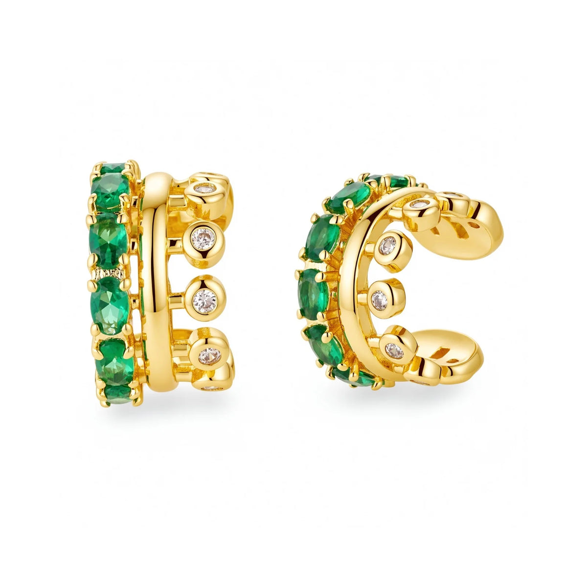 DOUBLE GREEN EAR CUFF