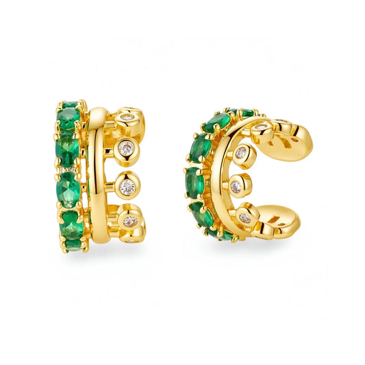 DOUBLE GREEN EAR CUFF