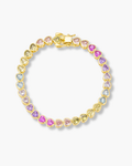 Pastel Heart Tennis Bracelet 6.5in