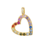 Long Rainbow Open Heart Necklace