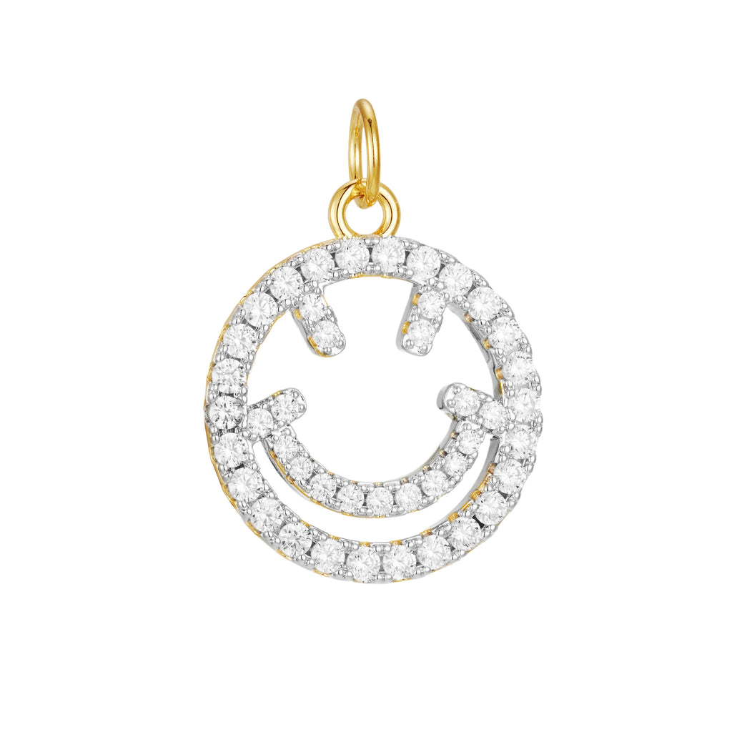 Long Sparkling Happy Face Necklace