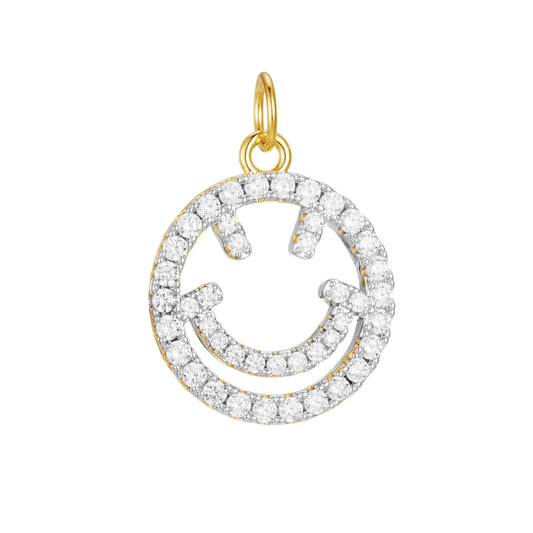 Long Sparkling Happy Face Necklace