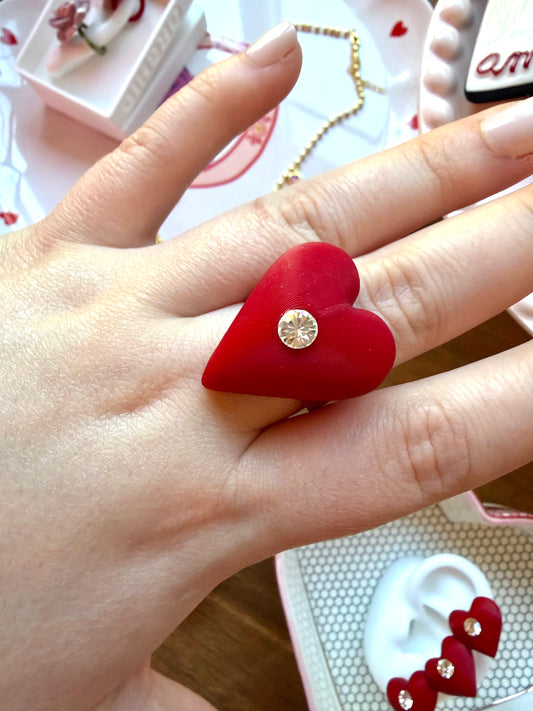 CRYSTAL HEART RING
