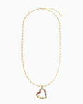 Long Rainbow Open Heart Necklace