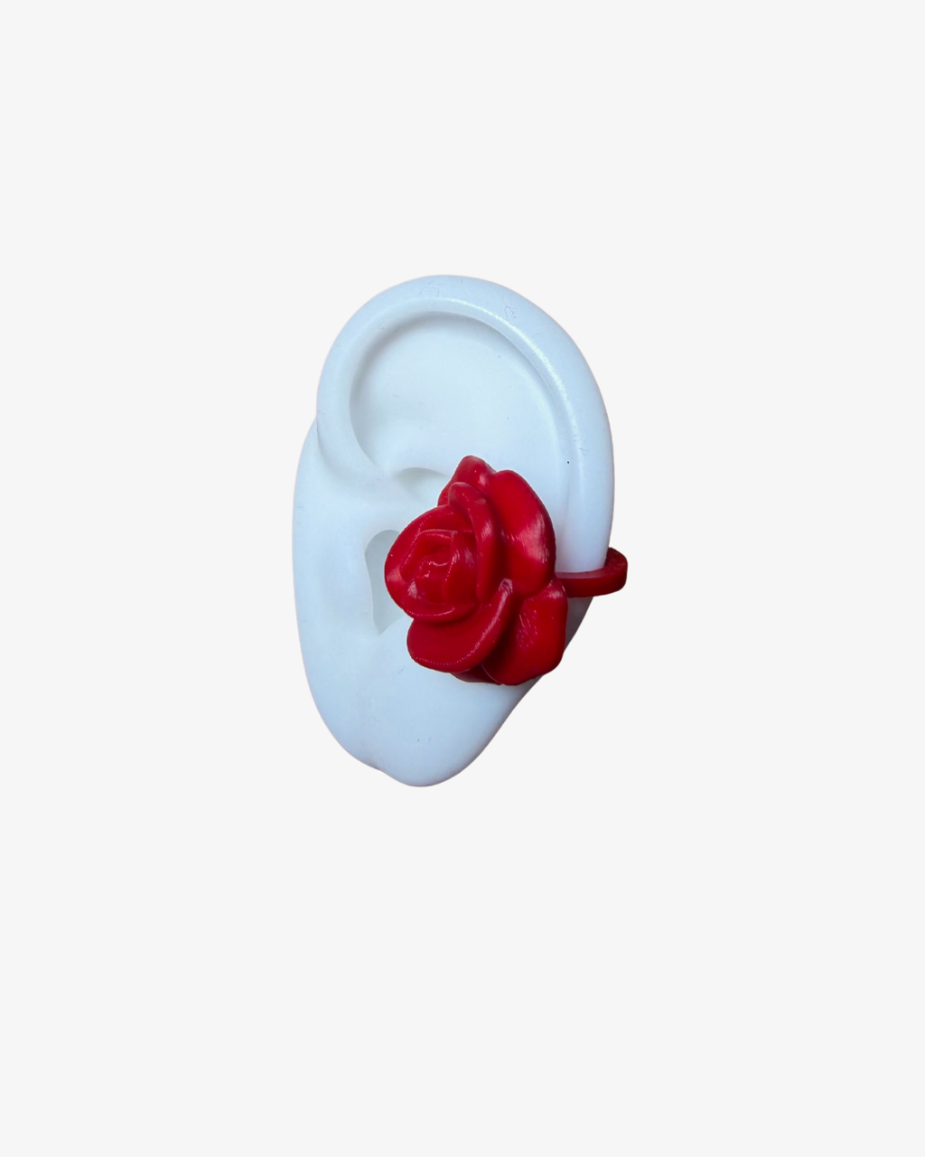 RED ROSE EAR CUFF